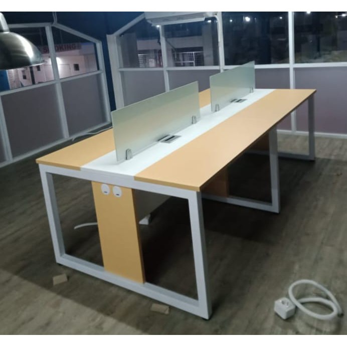 Jual Meja Partisi Kantor Workstation Karyawan Staff Rumah Sakit Kampus Orang Seater Kaca Metal