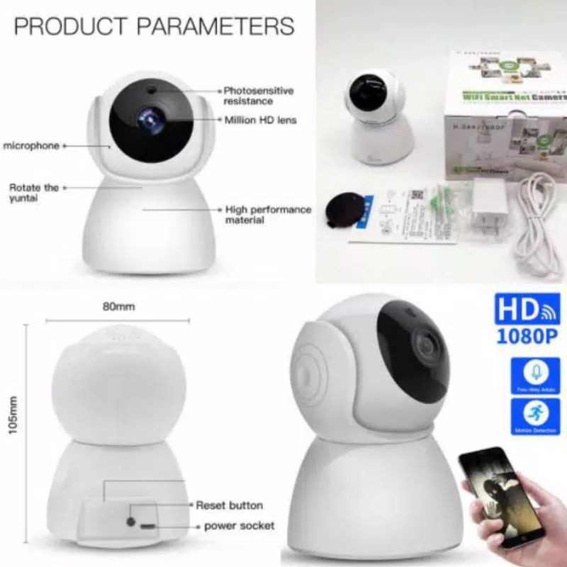 IP CAMERA CCTV V380 WIRELESS HD 720P CCTV KAMERA PENGINTAI VIDEO REKA