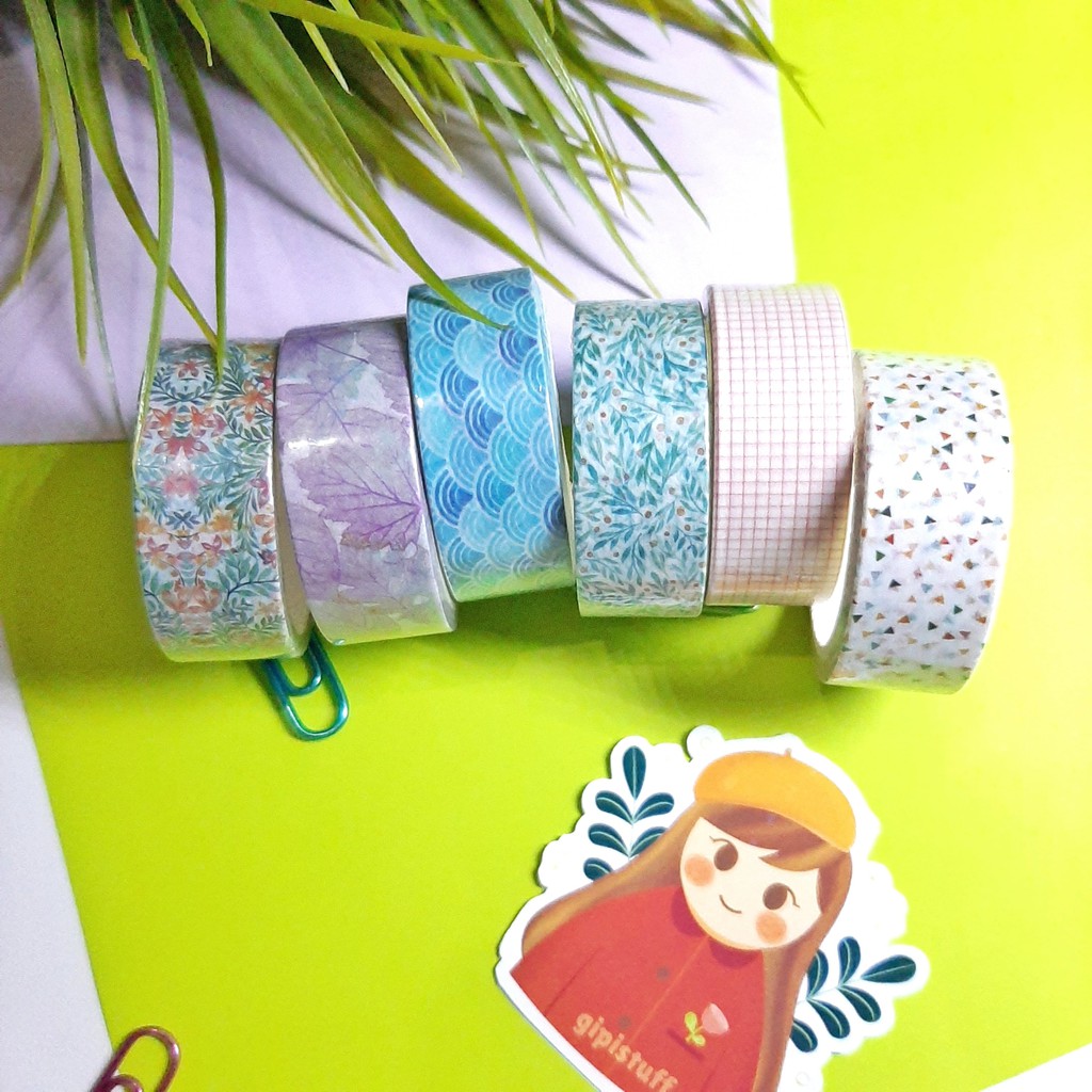 

GIPISTUFF Washi Tape /Selotip Washi / Masking Tape Lucu untuk Dekorasi Journal/Scrapbook/Planner