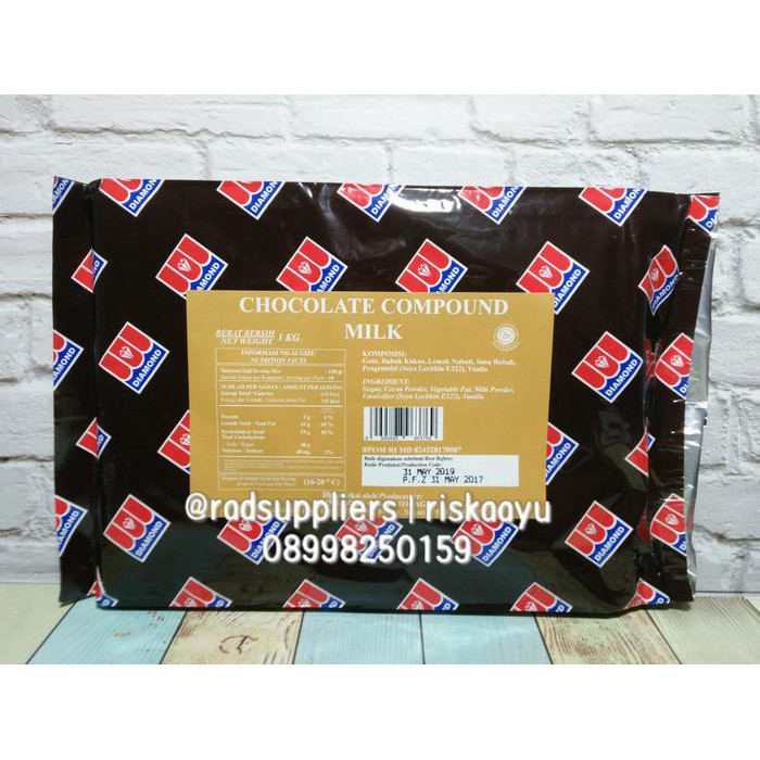 

Diamond Milk Chocolate Compound 1kg BERKUALITAS