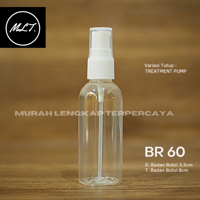 BOTOL PUMP 60ML PUMP TREATMENT LOTION SERUM 60 ML LOTION POMPA 60ML ML PLASTIK PET BENING TUTUP PUTIH