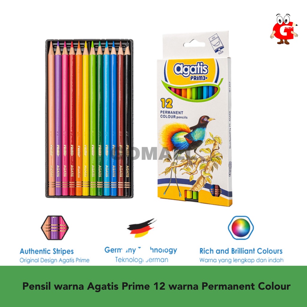 

Pensil warna Agatis Premium Prime 12 warna Permanent Colour PH-C-1201