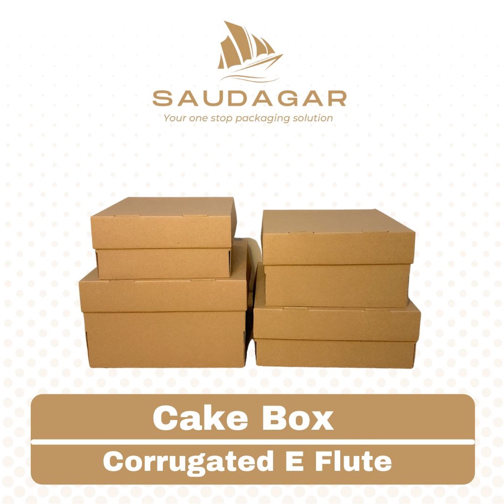 Cake box corrugated / kardus kue tebal premium E flute 25x25x15 cm