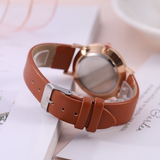 Murmerofficial JT043 Jam Tangan Gaya Korea Strap PU Leather Polos Analog Quartz Fashion Wanita Korean Watch Casual