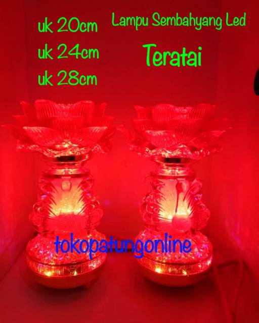 Lampu Sembahyang Teratai Led Kaki Menyala Full Uk 20cm