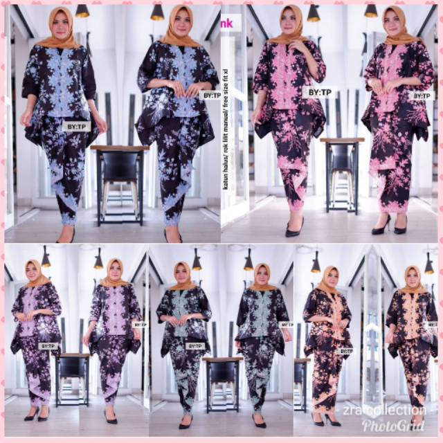 Set encim sakura cibulan.blouse allsize fot to XL LD 110.rok lilit instan karet pgg.batik Pekalongan