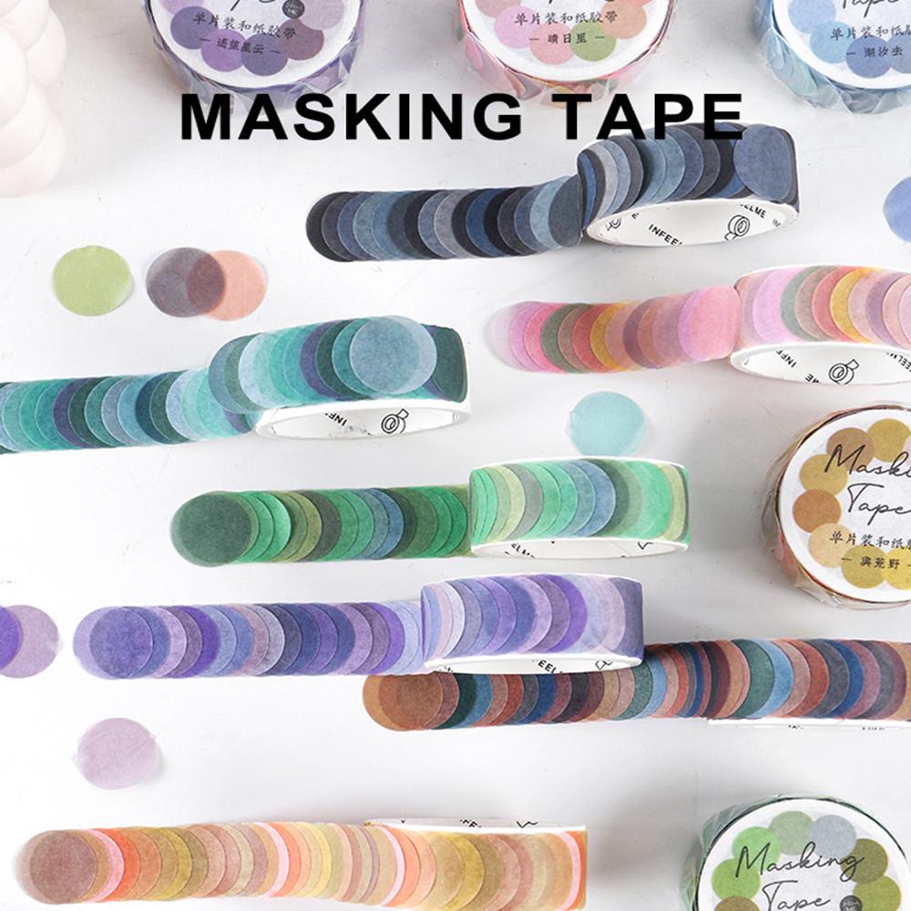 Nanas 100pcs /roll Colorful Dots Washi Tapes Dekoratif DIY Alat Tulis ng tape