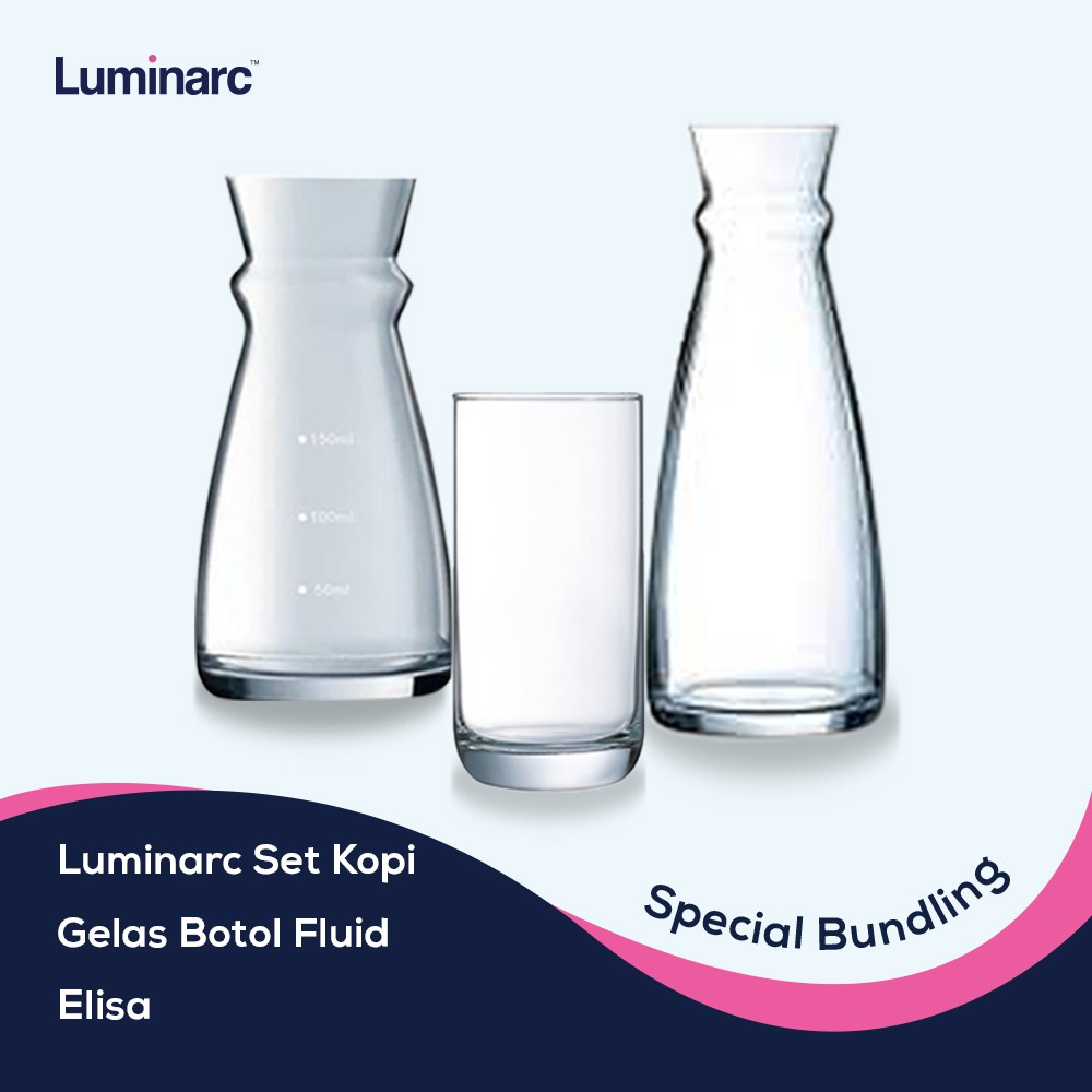 Jual Luminarc Set Kopi Gelas Botol Fluid Elisa Shopee Indonesia 7968