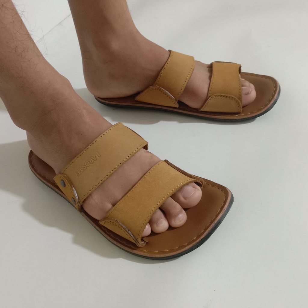 sandal kulit pria termurah -sandal pria jalan jalan-sandal pria lacoste kulita asli