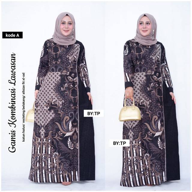 Gamis kombinasi lawasan