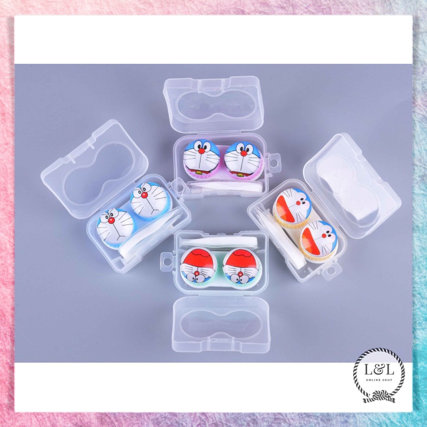 Tempat Soflens Lucu Kontak Lensa Simple Contact Lens Softlens Case 1 Set