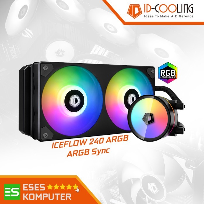 ID-COOLING ICEFLOW 240 ARGB - AIO Liquid Water CPU Cooler ARGB Sync