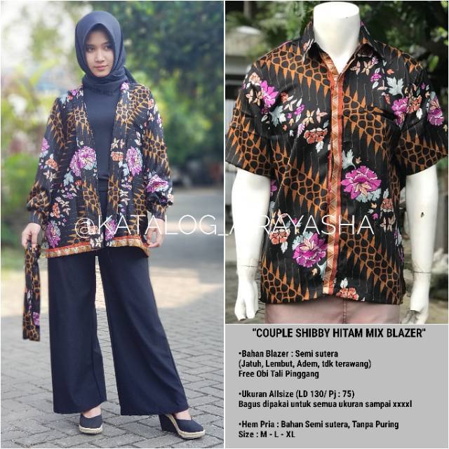 BLAZER SHIBBY HITAM / BLAZER KANTOR / BLAZER BATIK / KEBAYA BLAZER / BLAZER MODERN / BLAZER COUPLE