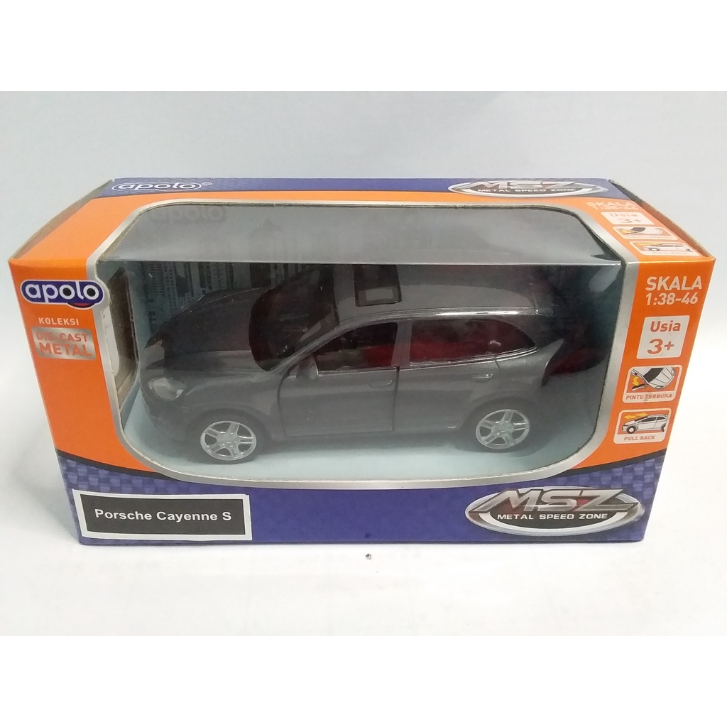 Diecast APOLO MSZ Porsche Cayenne S SUV Abu-abu Koleksi Mainan Anak