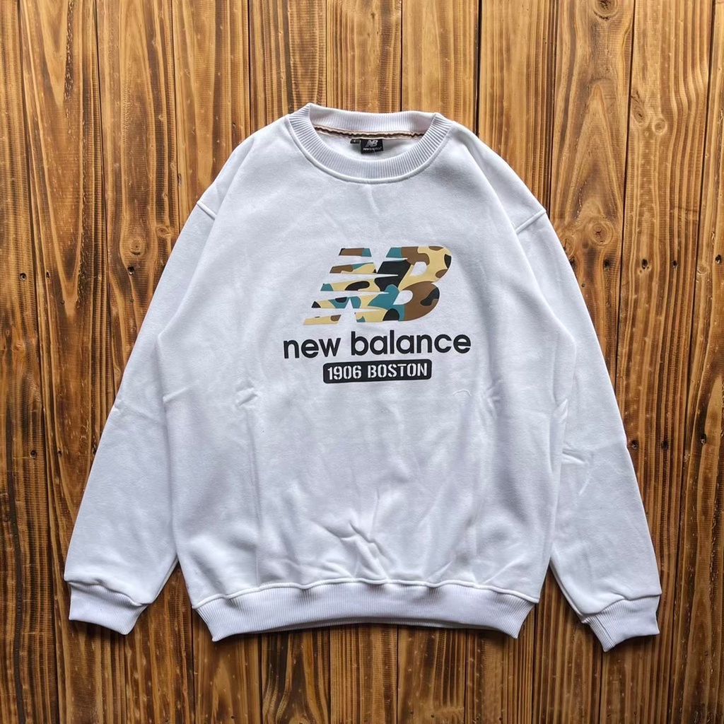 SWEATER CREWNECK NEW BALANCE FULLTAG & LABEL CASUAL HYPEBEAST PREMIUM HITAM, NAVY, PUTIH