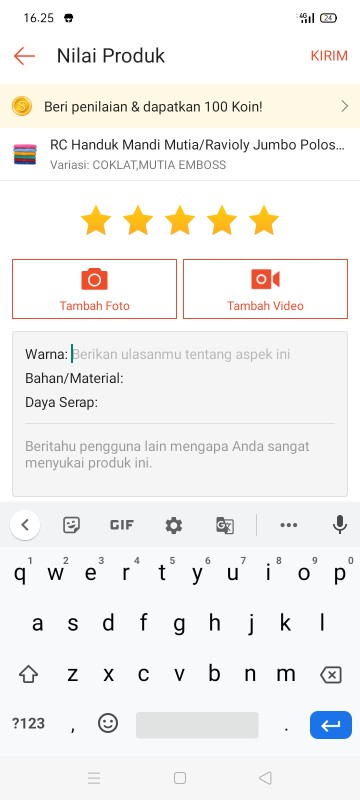 Rc Handuk Mandi Mutia/ravioly Jumbo Polos Ukuran 65x145cm