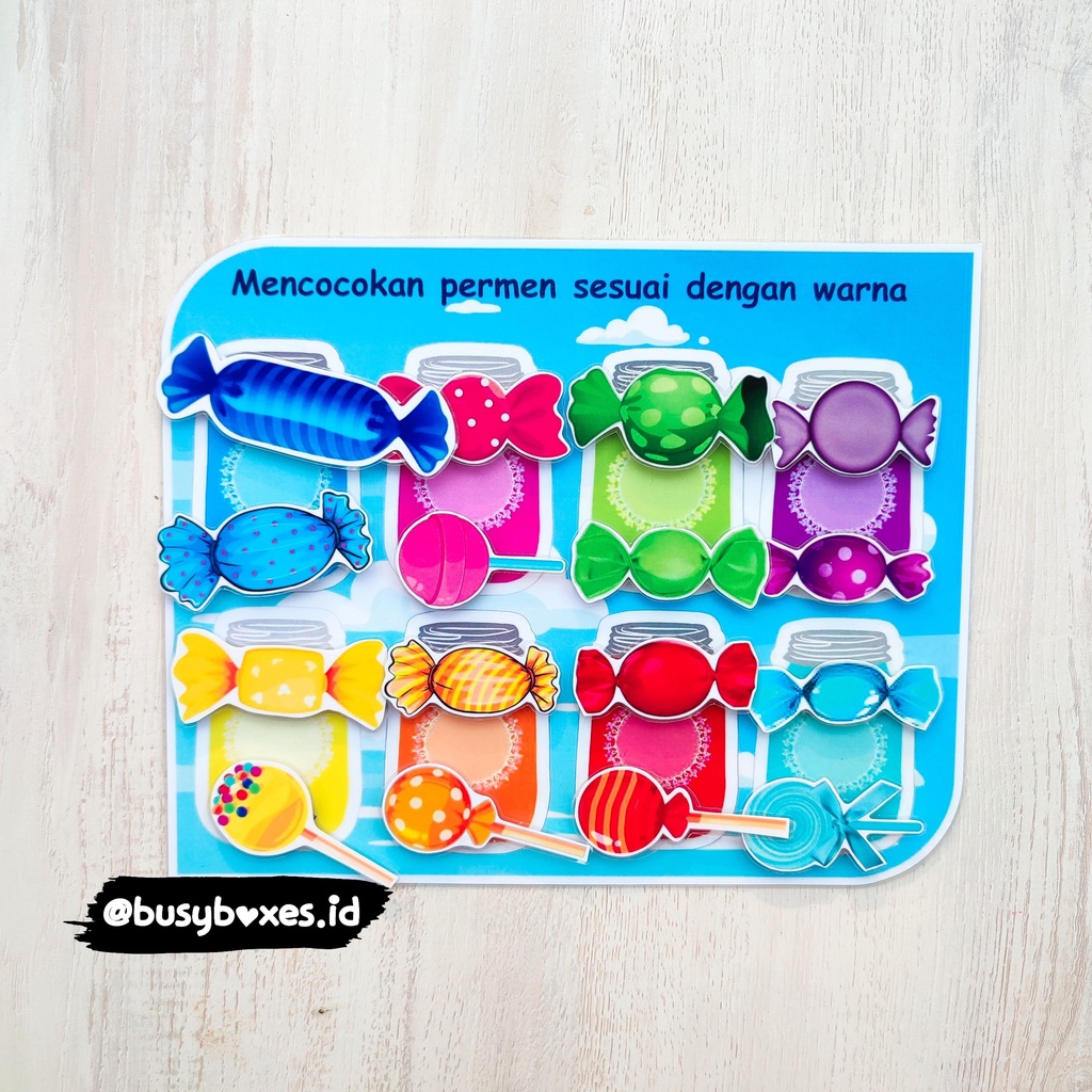 [busyboxes.id] colour candy / colour sorting / mainan edukasi paud mengelompokan warna