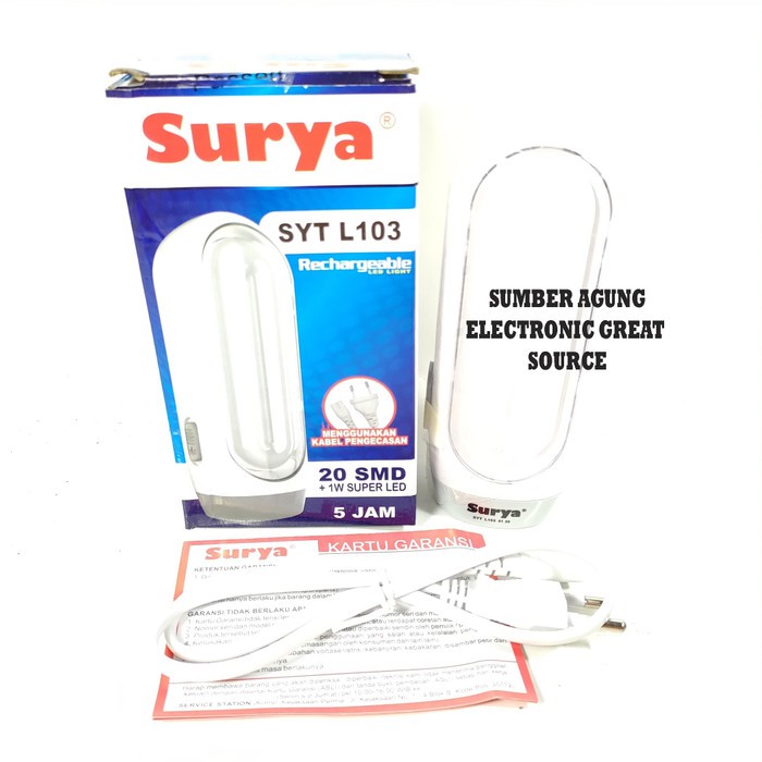 Surya SYT L103 Emergency Senter Kecil Ramping 20SMD Tahan 5Jam Pengera