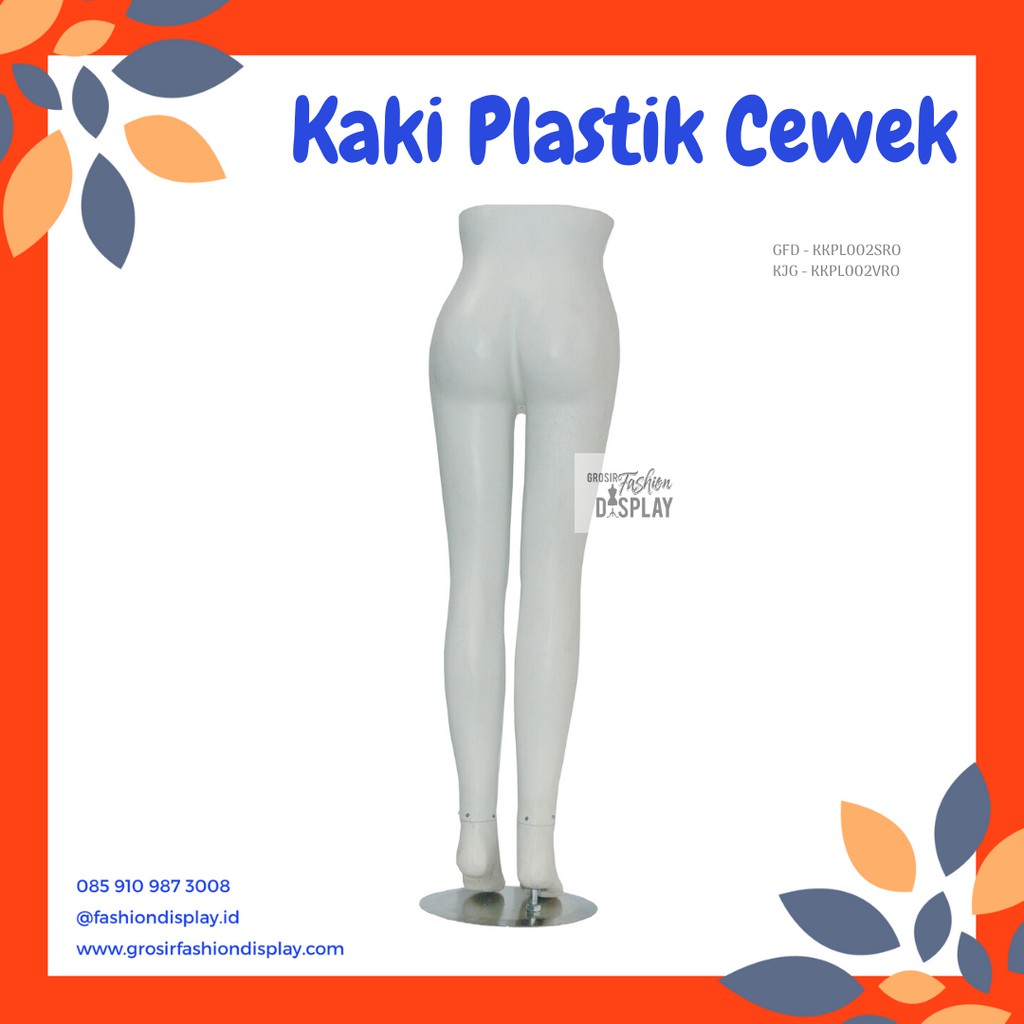 Patung Kaki Manekin Plastik Cewek Putih Buthek/Patung Kaki Perempuan/Display Celana-SET F