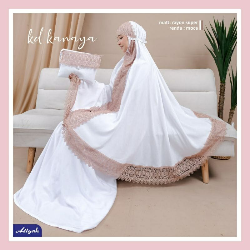 Mukena KD KANAYA Size Jumbo Bahan Rayon super Renda import