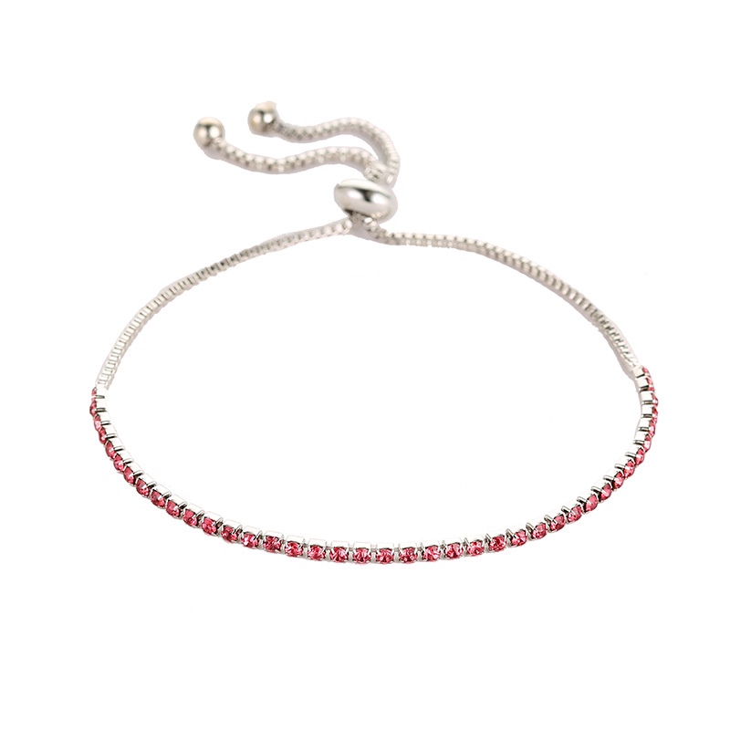 (YUZHU)COD Wanita Korea Gelang Hot Sale Kupu-kupu Swarovski Crystal Bunga Gelang Hadiah Ulang Tahun Wanita-PINK