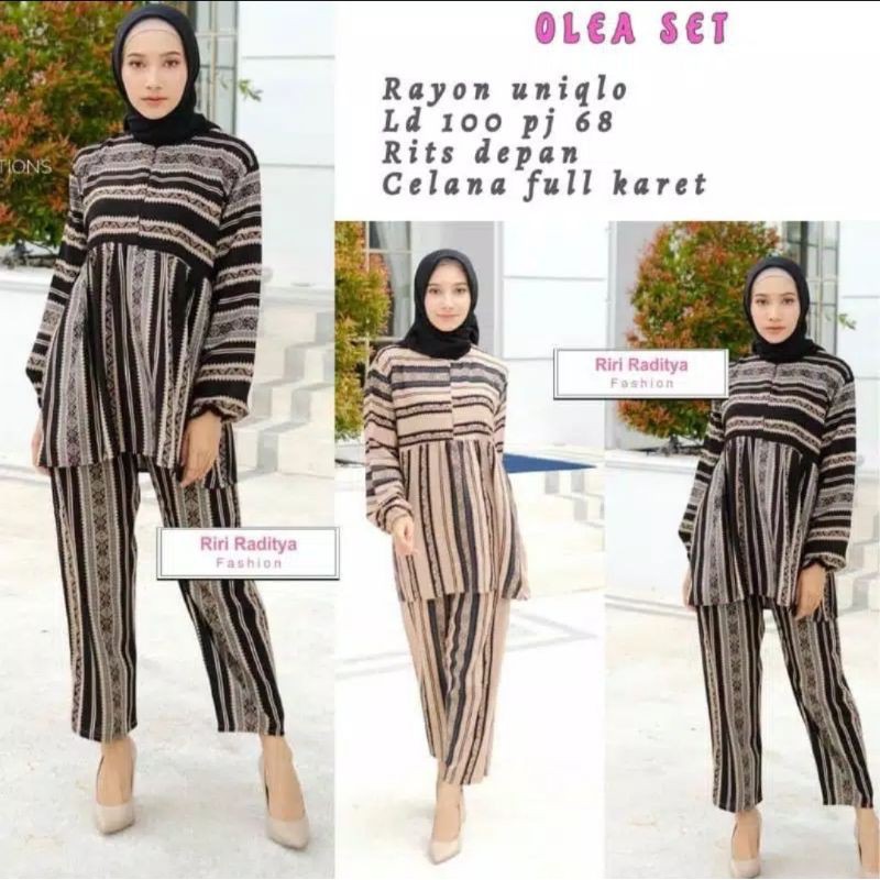 PROMO ONE SET OLEA//OLEA SET RAYON//SETELAN RAYON TRENDY(1KG MUAT 5PCS)