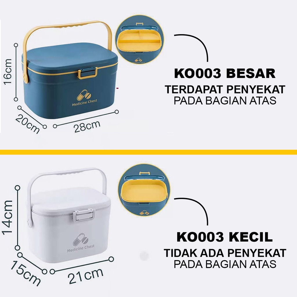 Kotak Obat Tempat Penyimpanan P3K First Aid Medicine Box Organizer - KO003