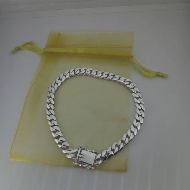 Gelang Perak Asli Murni Pria Perhiasan Silver Tanpa Campuran