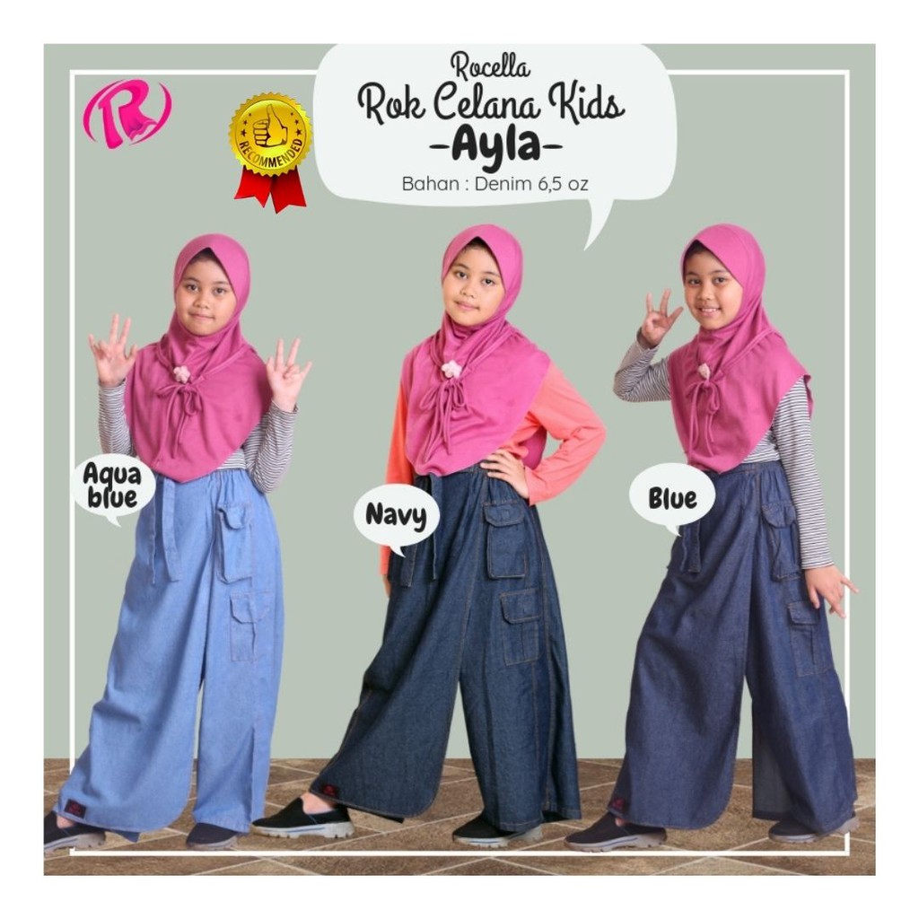 (AYLA) ROK CELANA ANAK MUSLIMAH / ROK CELANA SYAR'I / ROK CELANA CASUAL / GHAITSAA STORE