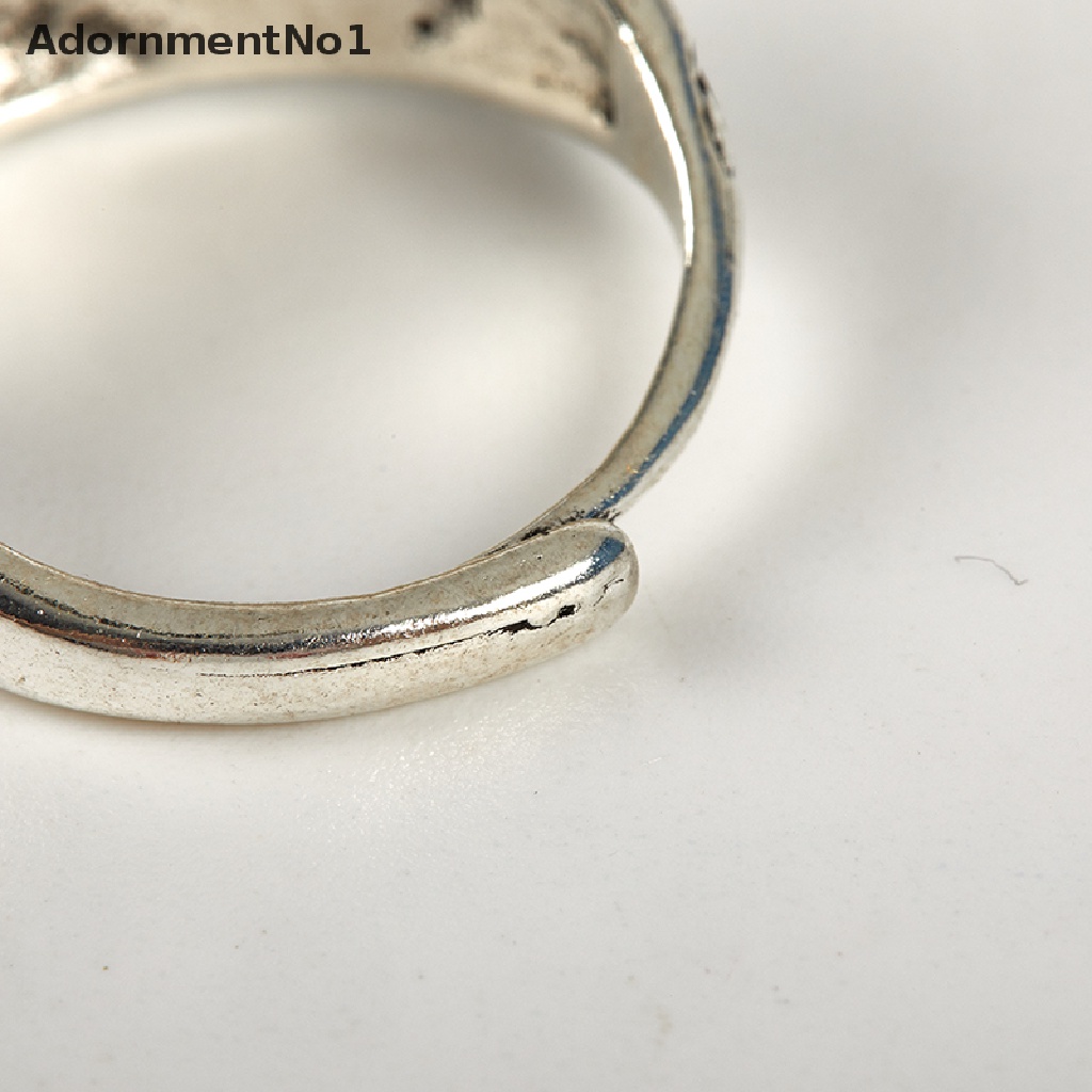 (AdornmentNo1) Cincin Bentuk Burung Hantu Warna Silver Model Vintage Untuk Unisex