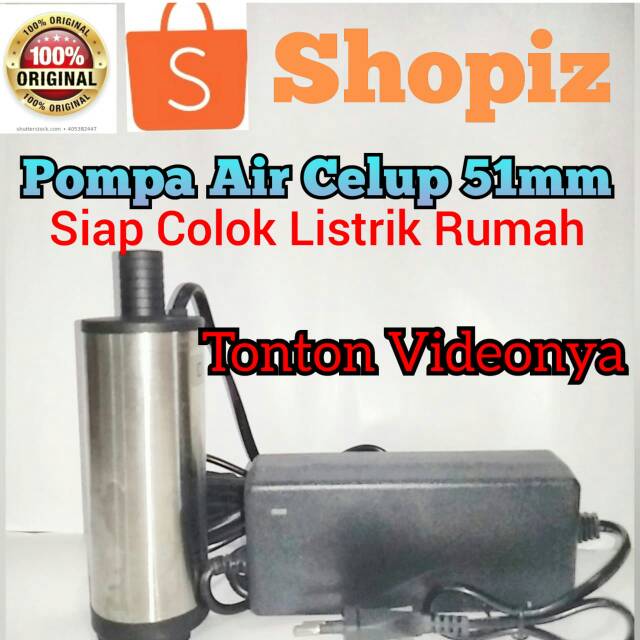 Pompa Air Celup Mini Dc 12v 51mm Adaptor Siap Pakai Shopee Indonesia