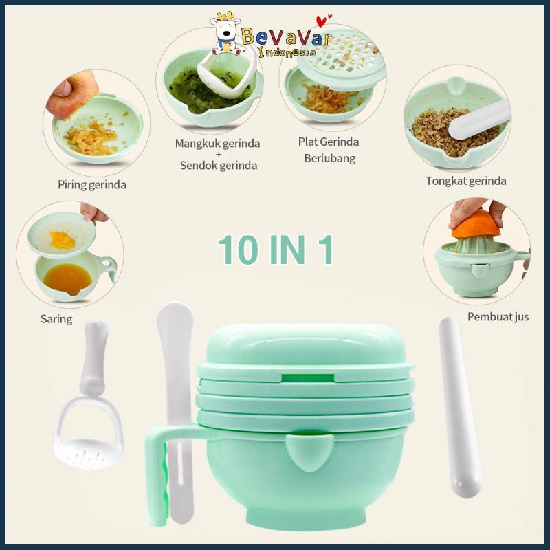 [rumahbayipdg] Baby food maker 10in1 grinding set alat perlengkapan MPASI