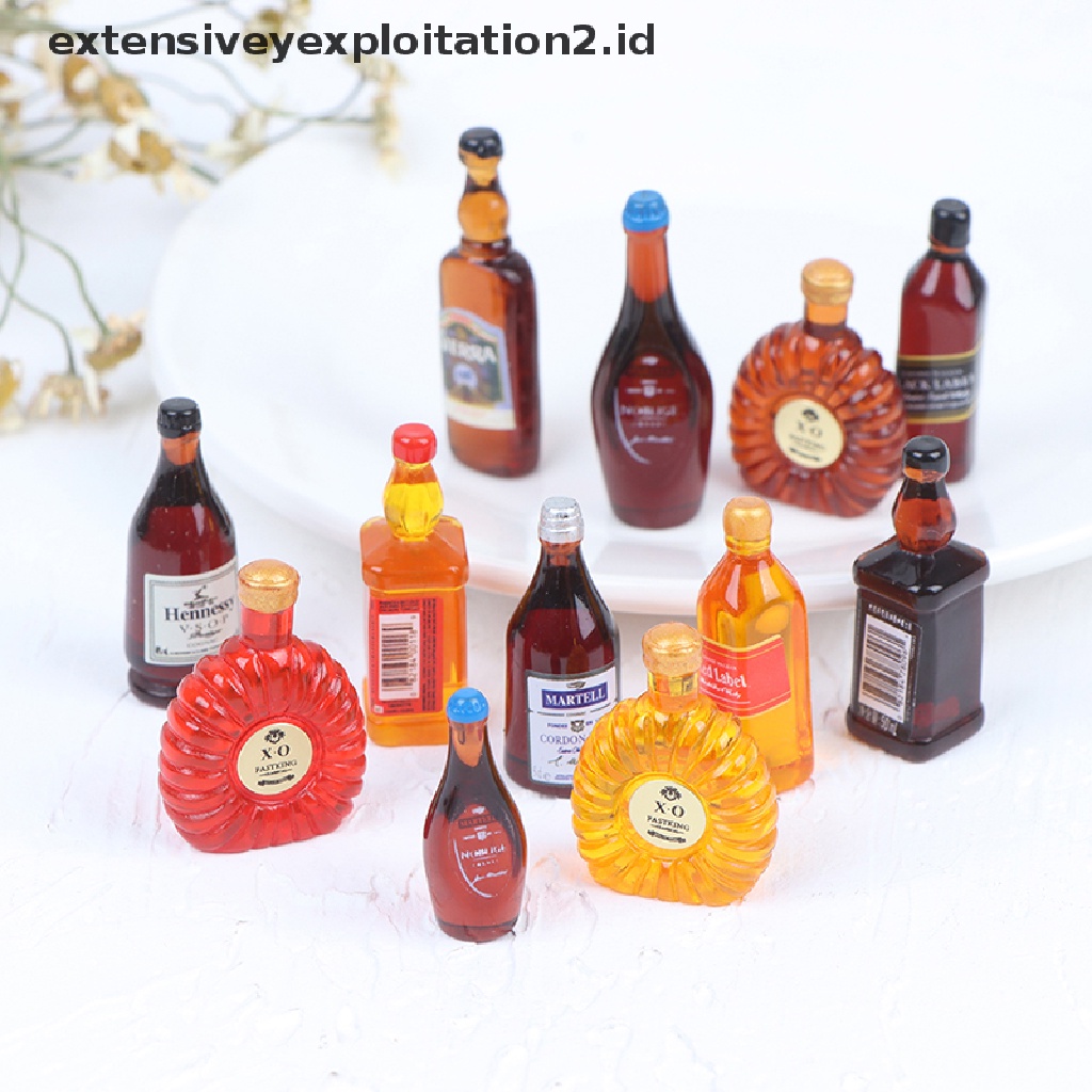 10pcs Miniatur Botol Minum Skala 1: 12 Untuk Dapur Rumah Boneka