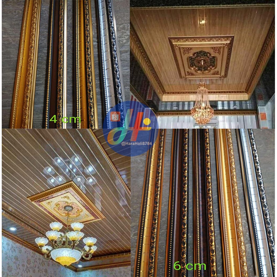 4 METER | LIS PIGURA LIS PLAFON PVC LIS PINGGIR MOTIF FRAME LIS PROFIL PVC MURAH SNI