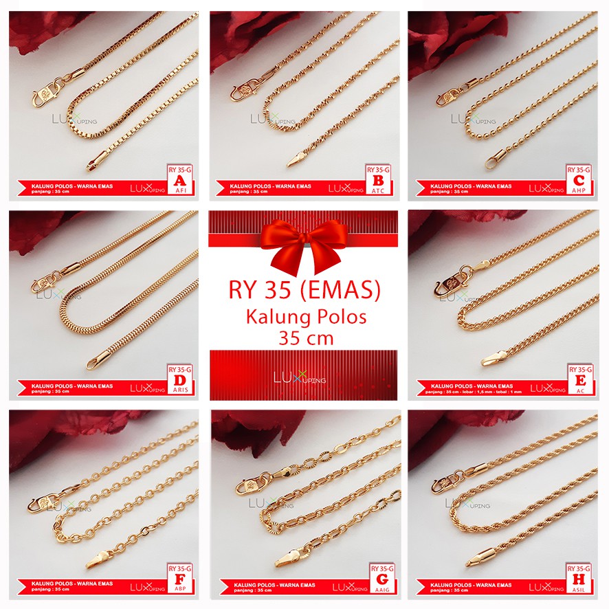 RY 35 Kalung Anak Polos Tanpa Liontin Panjang 35 Cm Untuk Anak-Anak Model Italia Biji Lada Borsalino