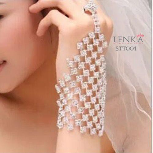 [LIMITED STOCK] SARUNG TANGAN CRYSTAL BRIDAL GLOVES AKSESORIS PESTA WEDDING STT001