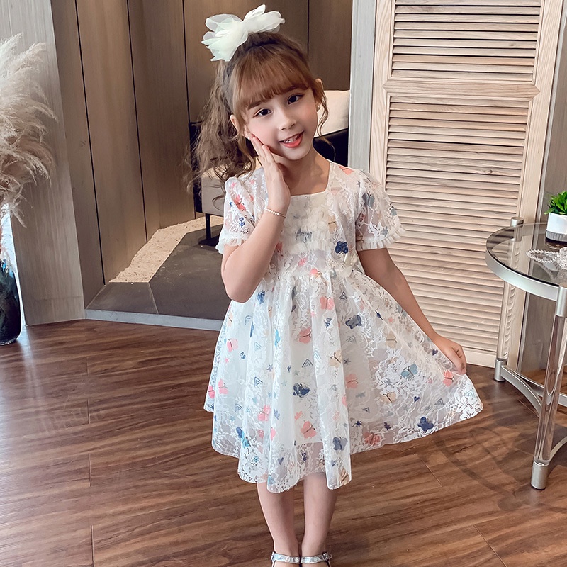 [meandboss] SALE DR103, Dress Anak Perempuan Brukat Butterfly Gaun Sifon Katun Kids Cewek Princess