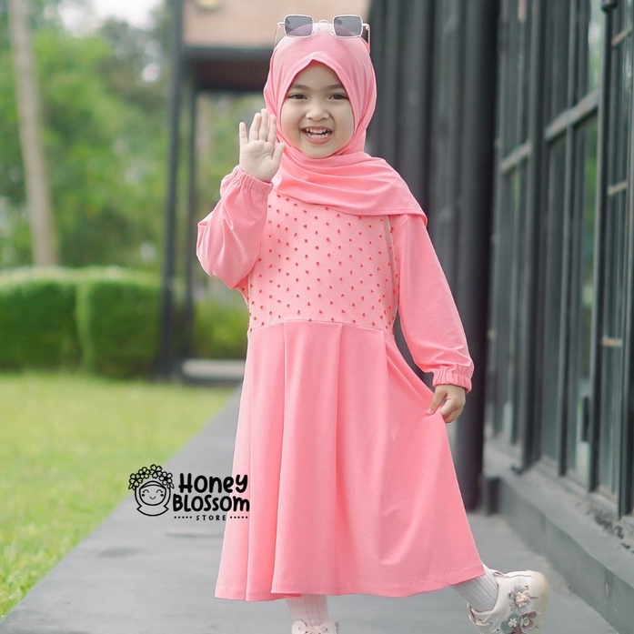 HONEYBLOSSOM gamis bayi lucu polos cantik / gamis bayi perempuan 6 12 bulan