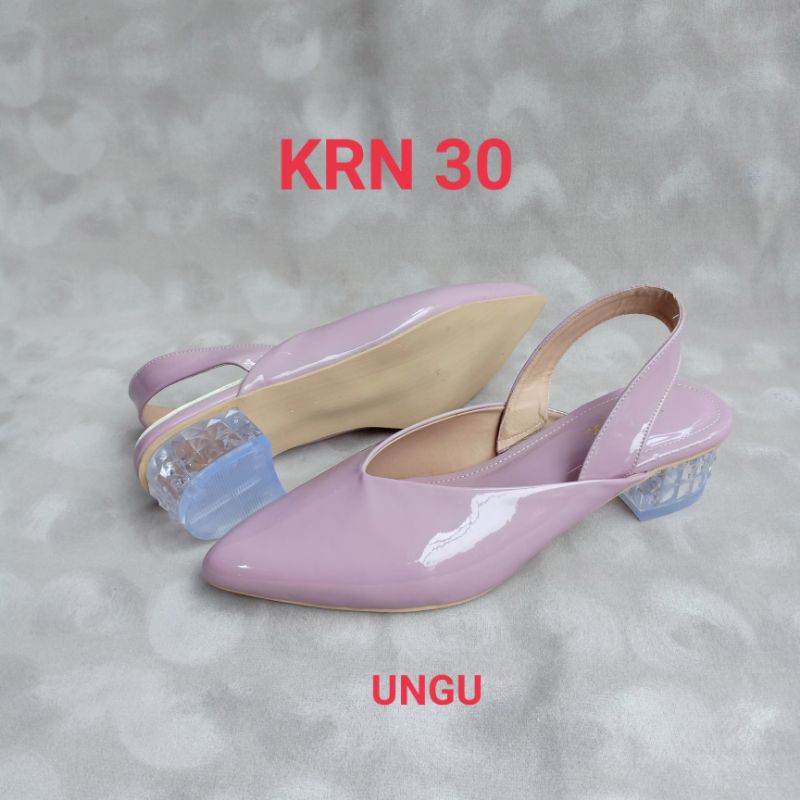 EMYE- Sepatu Heels Mules Glossy KRN 30 / Sepatu Heels Wanita / Sepatu Hak Kaca / Sepatu Wanita