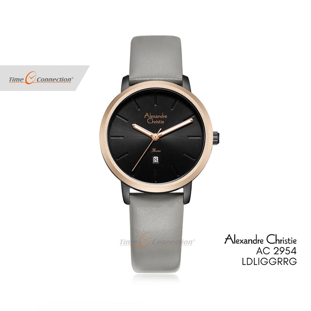 Alexandre Christie AC 2954 LDLIGGRRG Abu Rosegold Original / Jam Tangan Wanita Analog Kulit / Gray G