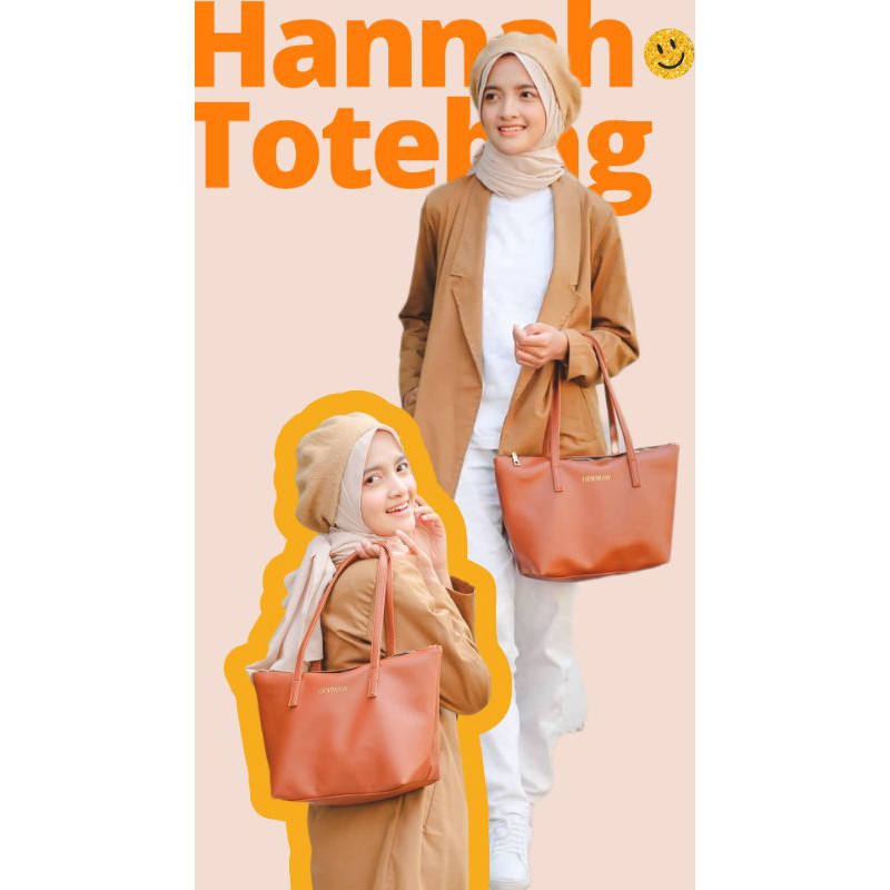 INITIAL HANNAH TOTEBAG - BROWN, BISA REQUEST NAMA