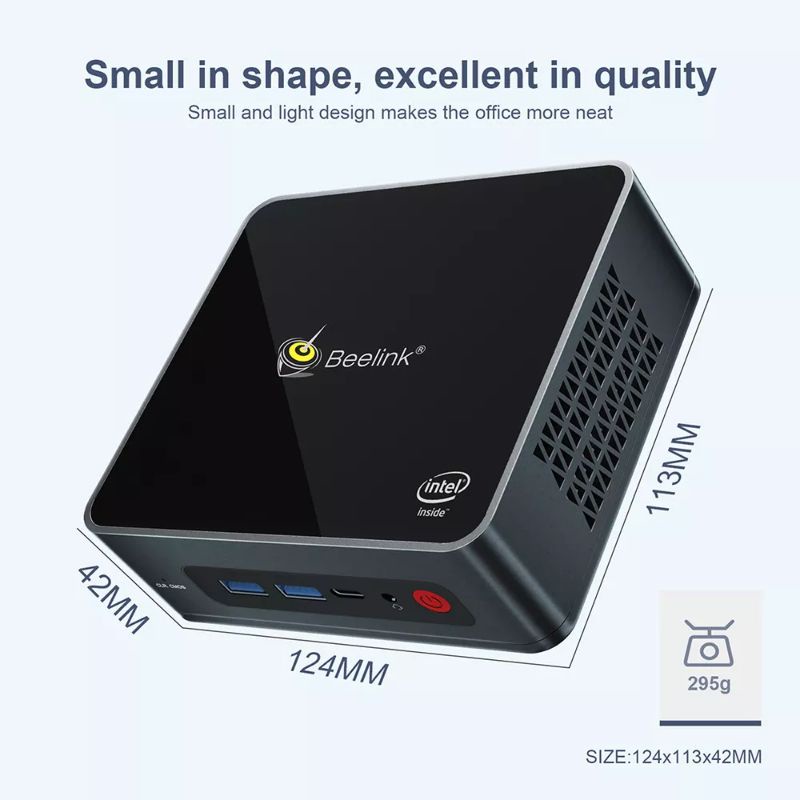 Mini PC Beelink U59 16GB DDR4 Dual Channel 256GB SSD 4K Dual HDMI USB-C Triple Display Windows 11 Pro