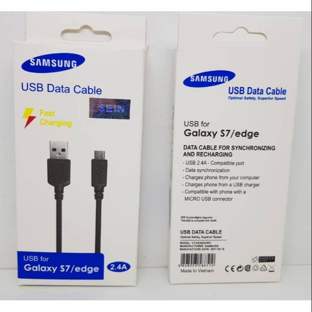 Kabel Charger Samsung S7 Kabel Data Micro USB 2.4A FAST CHARGING Data Kabel Android Kabel Casan V8