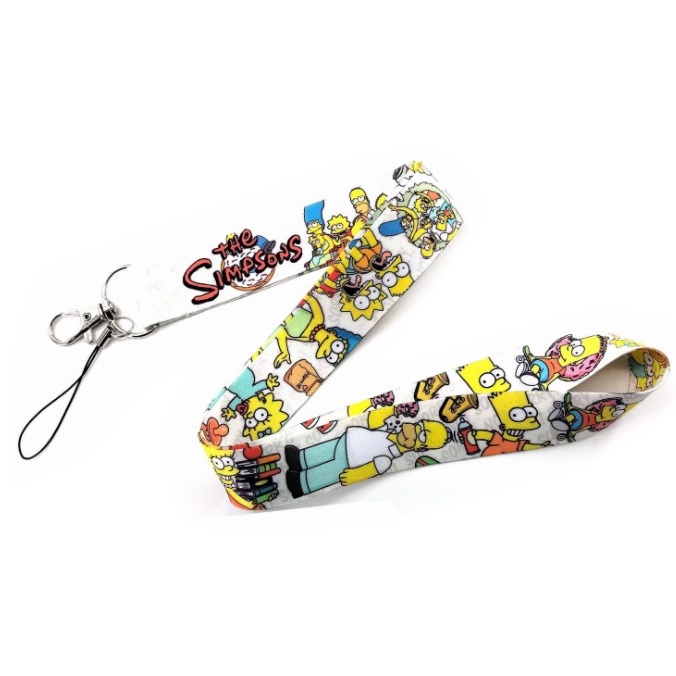Tali Leher Simpson Lembut Tahan Lama Untuk Pemegang Ponsel Lanyard Tali Kamera Kunci ID Tag Card Anti-Lost Sling