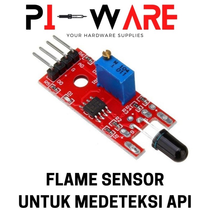 Flame Sensor Mendeteksi Api Sinar Infra Red IR Detection Module 4 PIN