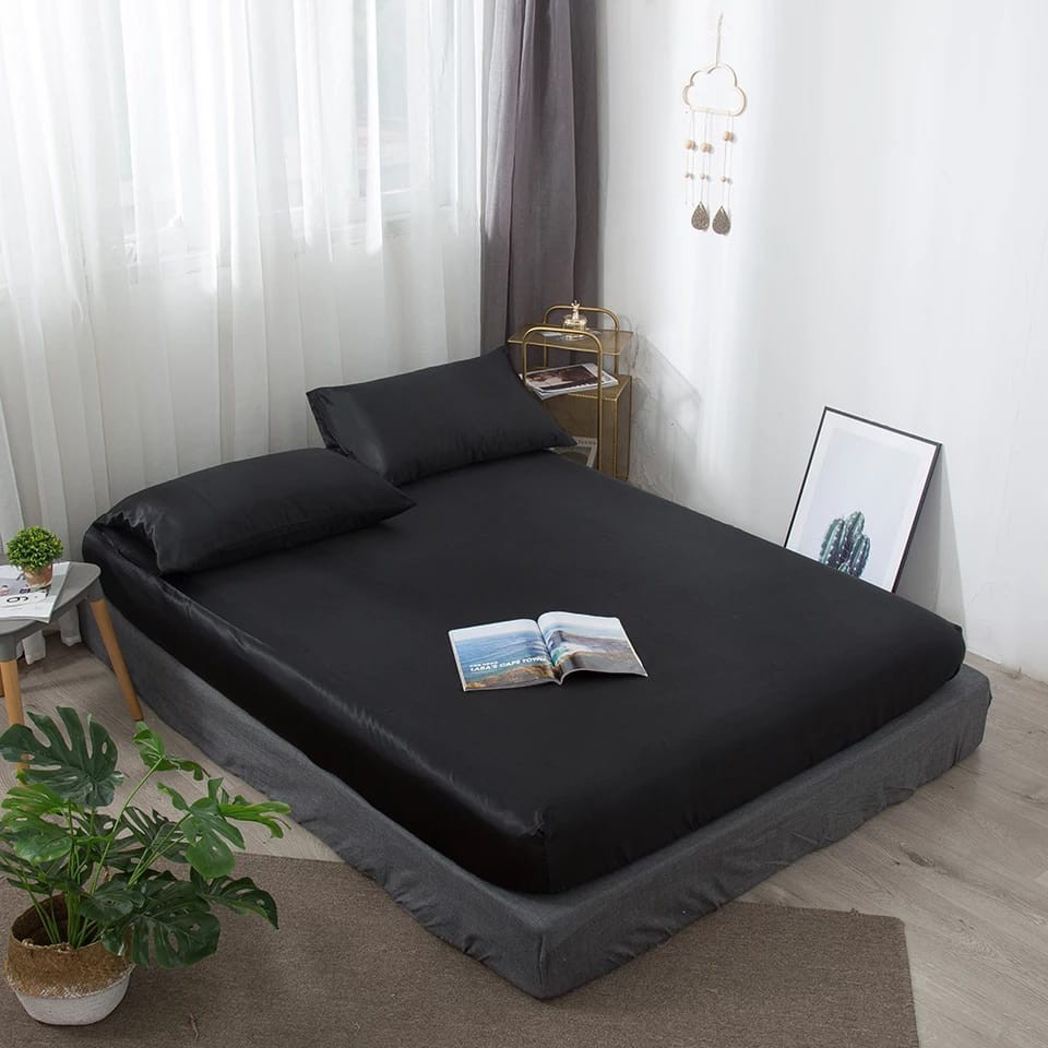 KUP - COD MURAH NEW SPREI POLOS HITAM TOSKA COKLAT SUPER ELEGANT UKURAN 180 X 200 BISA GOSEN DAN COD