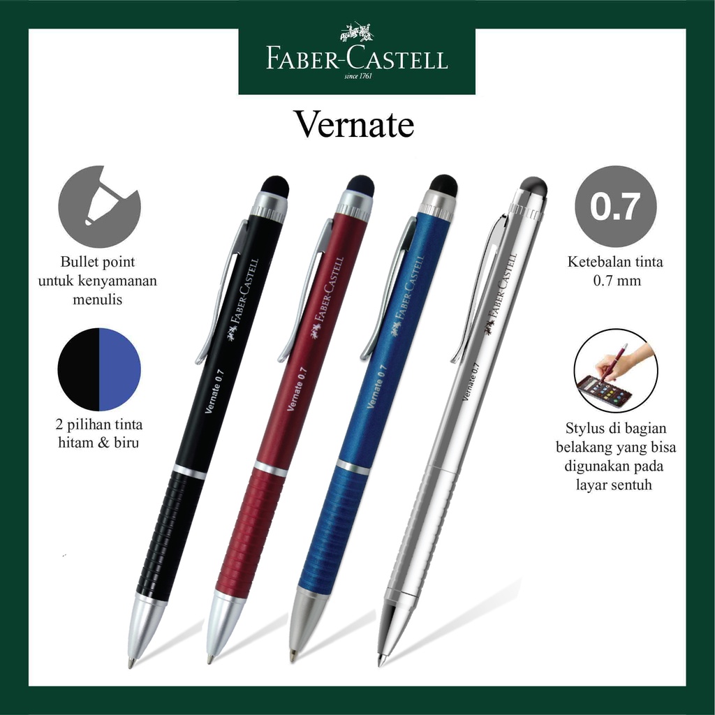 

Arm Pulpen Stylus Faber Castell / Pen Vernate Smartphone Ballpoint / Ukuran 0.7 MM