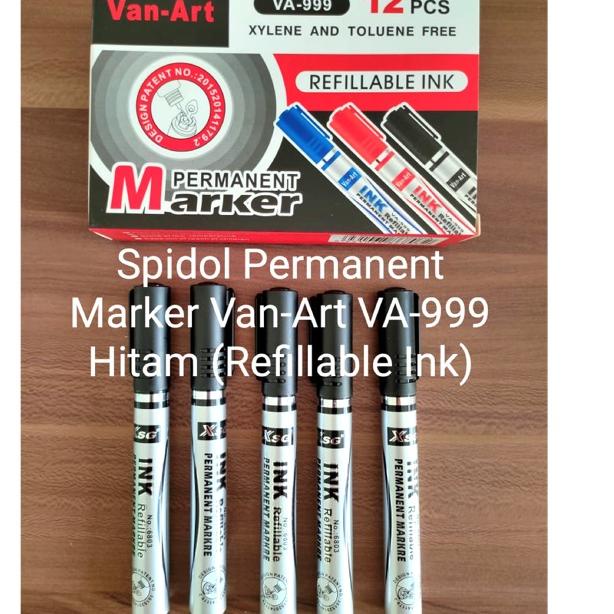 

㊔ (Harga 1 lusin = 12pc) Spidol permanent, permanent marker, refilable ink HOT ITEM 3798 ღ