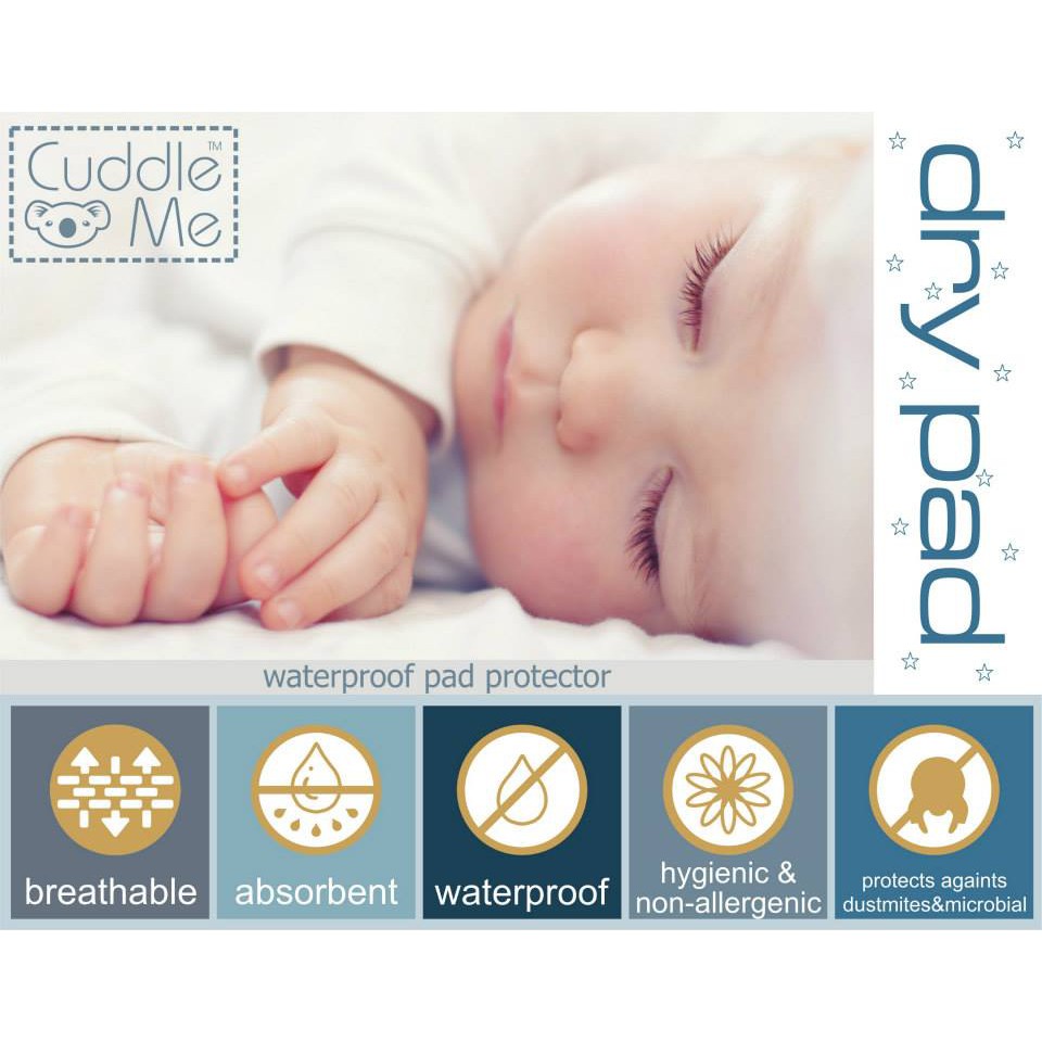 Cuddle Me Dry Pad Alas Ompol Kain Perlak Modern Bayi Waterproof Anti Tembus Original Cuddleme Drypad