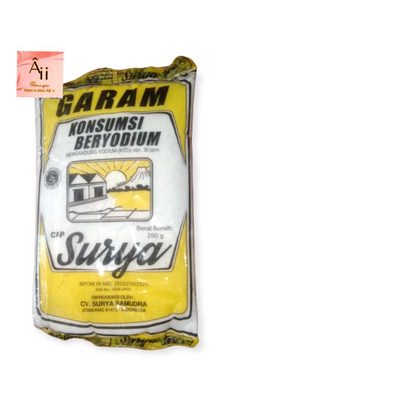 

garam beryodium merk random mengandung yodium 200gr